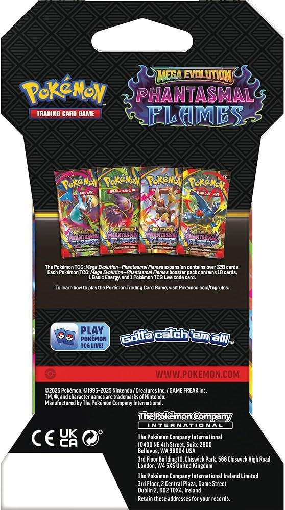 Mega Evolution: Phantasmal Flames Sleeved Booster Pack (10 Cards) - Image 2
