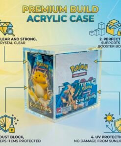 Pokemon TCG Booster Box Acrylic Case Magnetic Display Anti UV Protector Clear